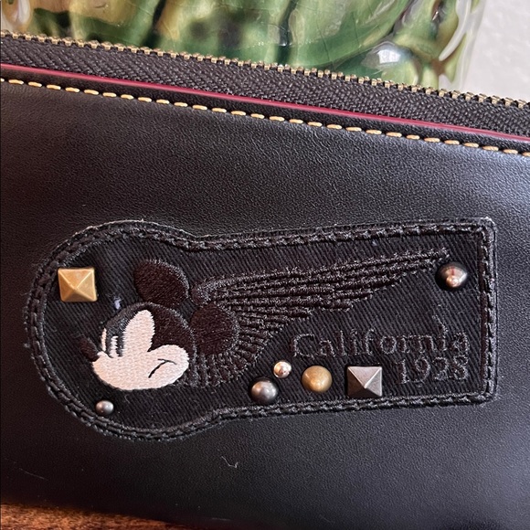 Coach X Disney Calf Leather Mickey Mouse Motorcycle Patches Black Wallet. F59340 - Picture 10 of 15